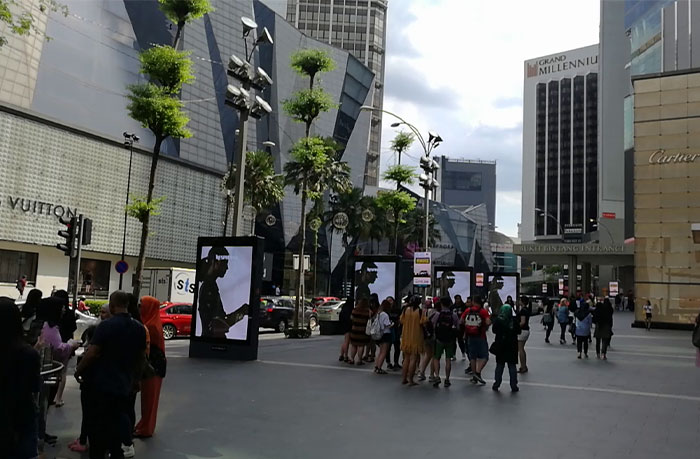 吉隆坡的LED燈桿屏,LED廣告機